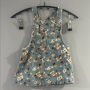 Tahari Blue and White Floral Overalls